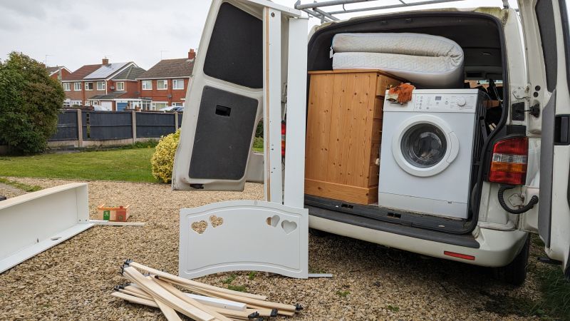 Inside of Mattress Removal Vehicle